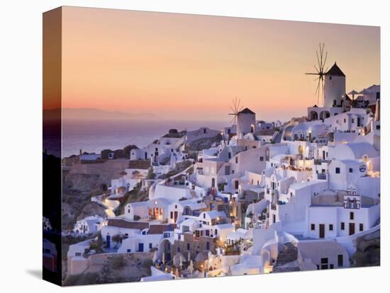 Greece, Cyclades, Santorini, Oia Town and Santorini Caldera-Michele Falzone-Stretched Canvas