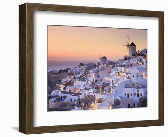 Greece, Cyclades, Santorini, Oia Town and Santorini Caldera-Michele Falzone-Framed Photographic Print