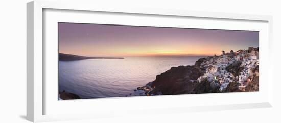 Greece, Cyclades, Santorini, Panoramic View Oia Town and Santorini Caldera-Michele Falzone-Framed Photographic Print