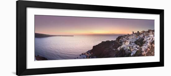 Greece, Cyclades, Santorini, Panoramic View Oia Town and Santorini Caldera-Michele Falzone-Framed Photographic Print