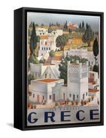 Greece Dandros travel poster-null-Framed Stretched Canvas