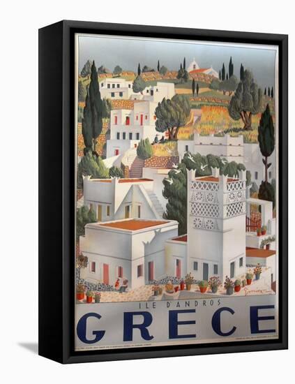 Greece Dandros travel poster-null-Framed Stretched Canvas