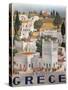 Greece Dandros travel poster-null-Stretched Canvas