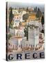 Greece Dandros travel poster-null-Stretched Canvas