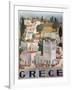 Greece Dandros travel poster-null-Framed Giclee Print