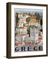 Greece Dandros travel poster-null-Framed Giclee Print