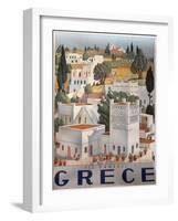 Greece Dandros travel poster-null-Framed Giclee Print