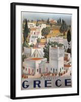 Greece Dandros travel poster-null-Framed Giclee Print