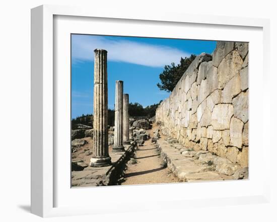 Greece, Delphi, Archaeological Site, Polygonal Wall Beneath Temple of Apollo-null-Framed Giclee Print