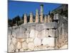 Greece, Delphi, Polygonal Wall Beneath Temple of Apollo, at Archaeological Site-null-Mounted Giclee Print