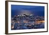 Greece, East Macedonia and Thrace Region, Kavala, Elevated City View with Kastro Fortress-Walter Bibikow-Framed Photographic Print