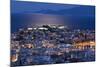 Greece, East Macedonia and Thrace Region, Kavala, Elevated City View with Kastro Fortress-Walter Bibikow-Mounted Photographic Print