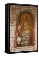 Greece, Epirus, Ioannina, Moni Tsoukas Monastery Interior and Fresco-Walter Bibikow-Framed Stretched Canvas