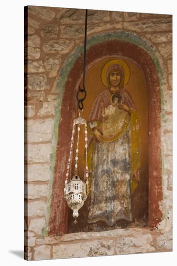 Greece, Epirus, Ioannina, Moni Tsoukas Monastery Interior and Fresco-Walter Bibikow-Stretched Canvas