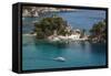 Greece, Epirus Region, Parga, Elevated View of Panagias Island-Walter Bibikow-Framed Stretched Canvas