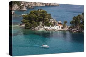 Greece, Epirus Region, Parga, Elevated View of Panagias Island-Walter Bibikow-Stretched Canvas