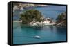 Greece, Epirus Region, Parga, Elevated View of Panagias Island-Walter Bibikow-Framed Stretched Canvas