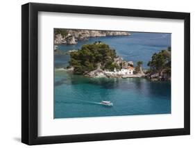 Greece, Epirus Region, Parga, Elevated View of Panagias Island-Walter Bibikow-Framed Photographic Print