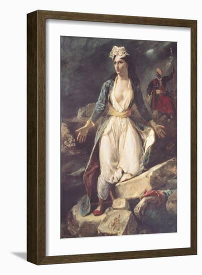 Greece Expiring on the Ruins of Missolonghi, 1826-Eugene Delacroix-Framed Giclee Print