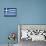 Greece Flag Design with Wood Patterning - Flags of the World Series-Philippe Hugonnard-Mounted Art Print displayed on a wall