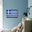 Greece Flag Design with Wood Patterning - Flags of the World Series-Philippe Hugonnard-Art Print displayed on a wall