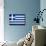 Greece Flag Design with Wood Patterning - Flags of the World Series-Philippe Hugonnard-Mounted Art Print displayed on a wall