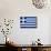 Greece Flag Design with Wood Patterning - Flags of the World Series-Philippe Hugonnard-Mounted Art Print displayed on a wall