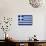 Greece Flag Design with Wood Patterning - Flags of the World Series-Philippe Hugonnard-Stretched Canvas displayed on a wall