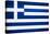 Greece Flag Design with Wood Patterning - Flags of the World Series-Philippe Hugonnard-Stretched Canvas