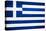 Greece Flag Design with Wood Patterning - Flags of the World Series-Philippe Hugonnard-Stretched Canvas