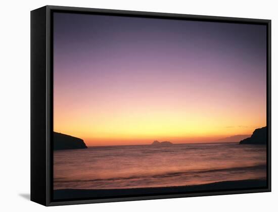 Greece, Island Crete, Matala, Bay, Islands, Sea, Evening Mood-Thonig-Framed Stretched Canvas