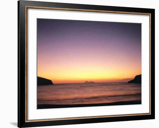 Greece, Island Crete, Matala, Bay, Islands, Sea, Evening Mood-Thonig-Framed Photographic Print