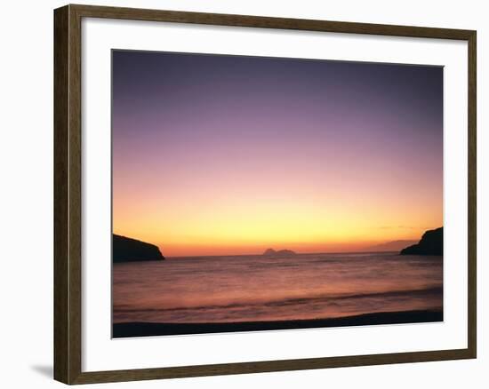 Greece, Island Crete, Matala, Bay, Islands, Sea, Evening Mood-Thonig-Framed Photographic Print