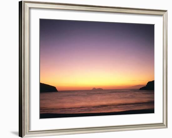 Greece, Island Crete, Matala, Bay, Islands, Sea, Evening Mood-Thonig-Framed Photographic Print