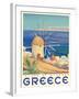 Greece - Island of Mykonos, Vintage Travel Poster 1949-Pacifica Island Art-Framed Art Print