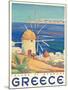 Greece - Island of Mykonos, Vintage Travel Poster 1949-Pacifica Island Art-Mounted Art Print