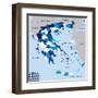 Greece Map-tony4urban-Framed Art Print