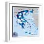 Greece Map-tony4urban-Framed Art Print