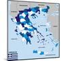 Greece Map-tony4urban-Mounted Art Print