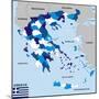 Greece Map-tony4urban-Mounted Art Print