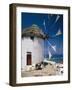 Greece, Mykonos, Mykonos City, Windmill, Donkey-Thonig-Framed Photographic Print