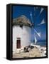 Greece, Mykonos, Mykonos City, Windmill, Donkey-Thonig-Framed Stretched Canvas