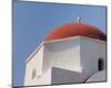 Greece Mykonos Red-Dome Church-null-Mounted Art Print