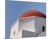 Greece Mykonos Red-Dome Church-null-Mounted Art Print