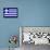 Greece National Flag Poster Print-null-Framed Poster displayed on a wall