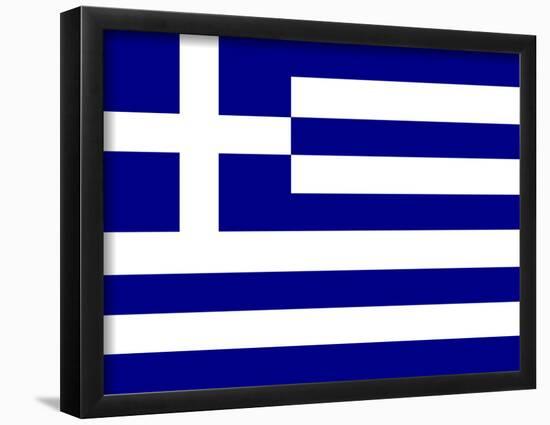 Greece National Flag Poster Print-null-Framed Poster