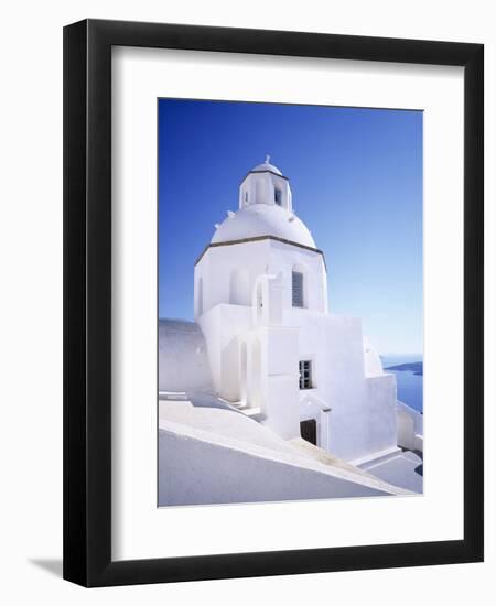 Greece Orthodox Church, Fira, Santorini, Cyclades, Aegean Sea, Greek Islands, Greece, Europe-Markus Lange-Framed Photographic Print