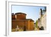 Greece, Paxos. Byzantine Church of Ipapanti Has Two Flattened Cupolas and Impressive Highbell Tower-John Warburton-lee-Framed Photographic Print