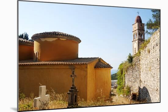Greece, Paxos. Byzantine Church of Ipapanti Has Two Flattened Cupolas and Impressive Highbell Tower-John Warburton-lee-Mounted Photographic Print