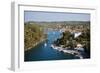Greece, Paxos. Yachts and Pleasure Boats Moored in the Entrance to Gaios Harbour-John Warburton-lee-Framed Photographic Print